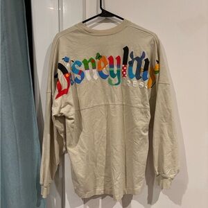 Disneyland Resort Women's Long Sleeve Tee - Cream with Multicolor Logo